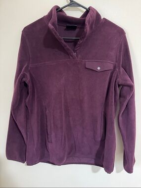 32 Degrees Plush Snap Pullover - Deep Plum